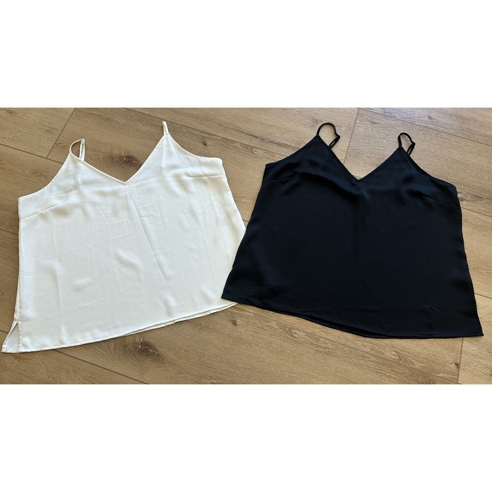 Women's A New Day Camisole Tank Tops Size XXL Black & White EUC!